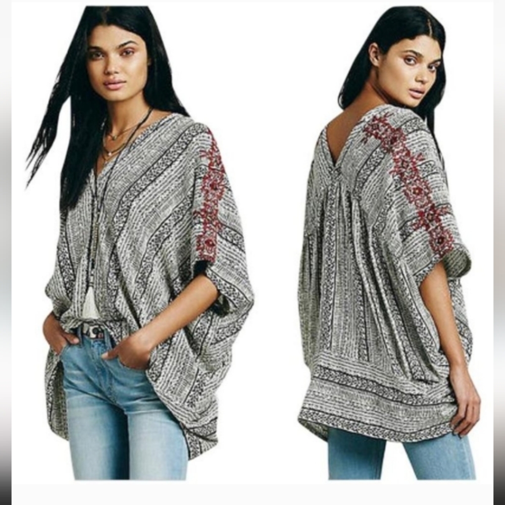 Free People Tribal Beat Kaftan Tunic, Size Small